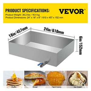 VBENLEM Maple Syrup Evaporator Pan 24x18x6 Inch Stainless Steel Maple Syrup Boiling Pan for Boiling Maple Syrup