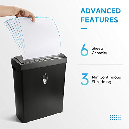 Paper Shredder,8-Sheet Capacity Cross-Cut Paper and Credit Card Shredder, 3.96 Gallon with Paper Jam Proof System for Home Use