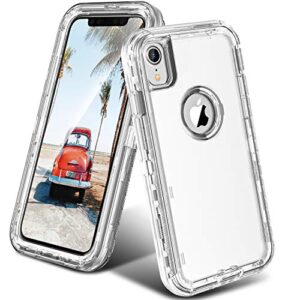 oribox case compatible with iphone xr case, heavy duty shockproof anti-fall clear case