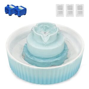 cupcake cat water fountain porcelain, pet fountain for dog and cat, 3 carbon filters and 2 water pumps