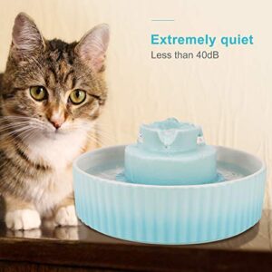 Cupcake Cat Water Fountain Porcelain, Pet Fountain for Dog and Cat, 3 Carbon Filters and 2 Water Pumps