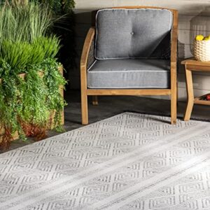 nuLOOM Indoor/Outdoor Striped Miriam Area Rug, 12' x 15', Grey