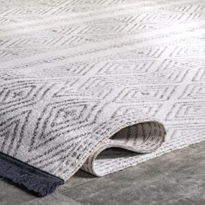 nuLOOM Indoor/Outdoor Striped Miriam Area Rug, 12' x 15', Grey