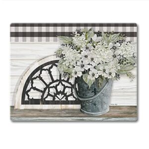 counterart vintage farmhouse 3mm heat tolerant tempered glass cutting board 10” x 8” manufactured in the usa dishwasher safe