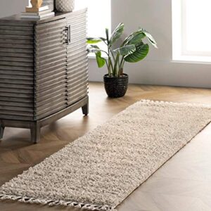 nuLOOM Neva Modern Tasseled Shag Accent Rug, 2' x 3', Beige