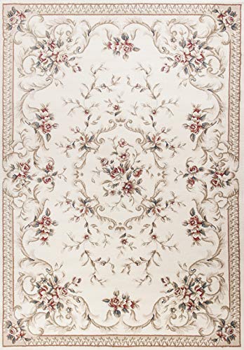 New Home Classic Floral 7'10 x 9'10 Area Rug in Ivory