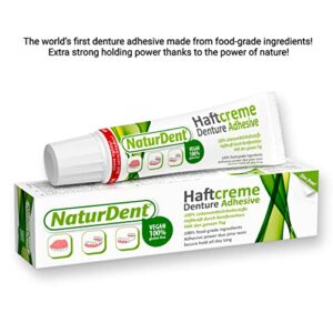 NaturDent Natural Denture Adhesive | Holds Dentures Longer and Stronger with NO Yucky Taste NO Zinc NO Paraben | Smile and Eat with Confidence | Gifts for Anyone with Dentures (2 Tubes)