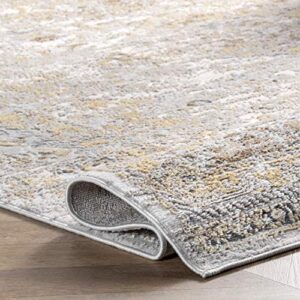 nuLOOM Shaunte Vintage Speckled Area Rug, 5' Round, Gold