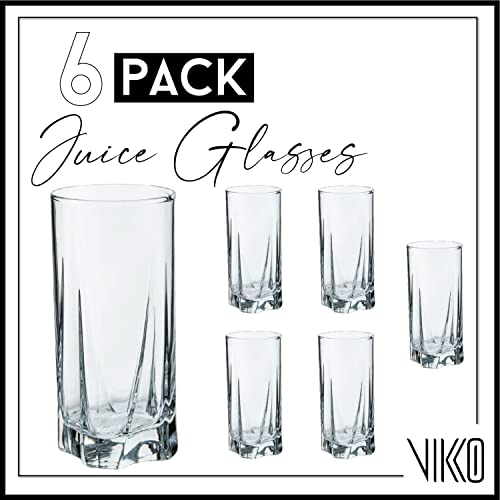 Vikko Drinking Glasses, 12 Oz Drinking Glasses Set of 6, Crystal Clear Glass Cups for Water or Juice, Highball Glass Tumbler & Water Glasses for Drinking…