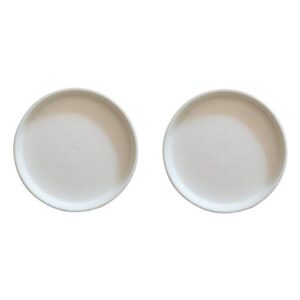 Sersberg 6.7 Inch Round Ceramic Plant Saucer for Succulent Planter Set of 2,White