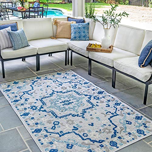 nuLOOM Celestial Contemporary Indoor/Outdoor Accent Rug, 2' x 3', Blue