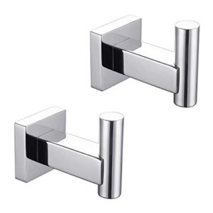 miyili bath towel hook polished stainless steel coat/robe clothes hook for kitchen garage wall mounted (2 pack), b02c2
