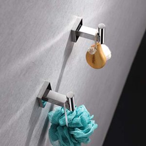 Miyili Bath Towel Hook Polished Stainless Steel Coat/Robe Clothes Hook for Kitchen Garage Wall Mounted (2 Pack), B02C2