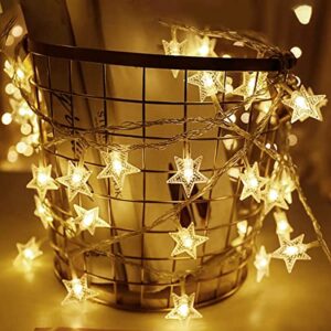 fairy lights, star stirng lights 34 ft 100 led, indoor twinkle lights with 8 modes, usb hanging wall lights with remote control, wedding bedroom party christmas decorations (warm white)