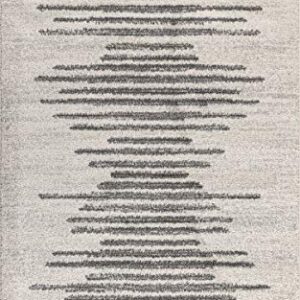 JONATHAN Y MOH205A-3 Aya Berber Stripe Geometric Indoor Farmhouse Area-Rug Bohemian Minimalistic Striped Easy-Cleaning Bedroom Kitchen Living Room Non Shedding, 3 X 5, Cream,Gray