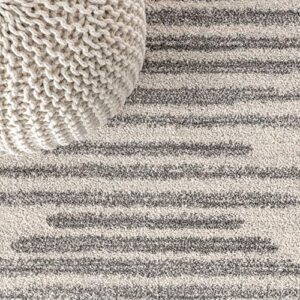 JONATHAN Y MOH205A-3 Aya Berber Stripe Geometric Indoor Farmhouse Area-Rug Bohemian Minimalistic Striped Easy-Cleaning Bedroom Kitchen Living Room Non Shedding, 3 X 5, Cream,Gray