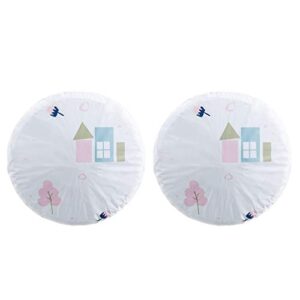 lioobo 2pcs fan dustproof cover washable finger safety protection floor fan cover for living room home bedroom (green house)