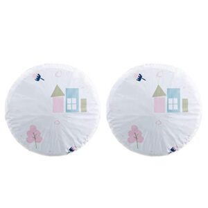 LIOOBO 2pcs Fan Dustproof Cover Washable Finger Safety Protection Floor Fan Cover for Living Room Home Bedroom (Green House)