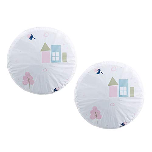 LIOOBO 2pcs Fan Dustproof Cover Washable Finger Safety Protection Floor Fan Cover for Living Room Home Bedroom (Green House)
