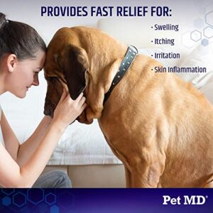 Pet MD Hydrocortisone Spray for Dogs, Cats, Horses - Itch Relief Spray & Hot Spot Treatment for Dogs, Irritated Dry Itchy Skin, Allergies, and Dermatitis - Reduces Topical Inflammation - 4 oz