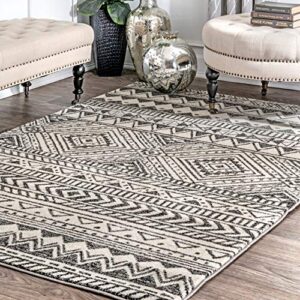 nuloom becky tribal area rug, 3' x 5', dark grey