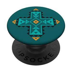 southwest geometric abstract indian tribal cross pattern popsockets grip and stand for phones and tablets