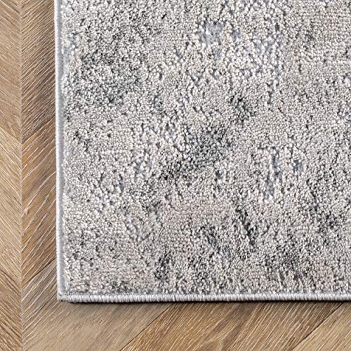 nuLOOM Cyn Abstract Area Rug, 6' 7" x 9' Oval, Silver