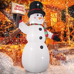 ASTEROUTDOOR 8ft Christmas Inflatable Decorations Built-in LED Outdoor Yard Lawn Lighted for Holiday Season, Quick Air Inflated, 8 Feet High, Snowman w/Board