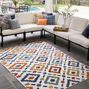 nuloom labyrinth transitional indoor/outdoor area rug, 4' x 6', multi