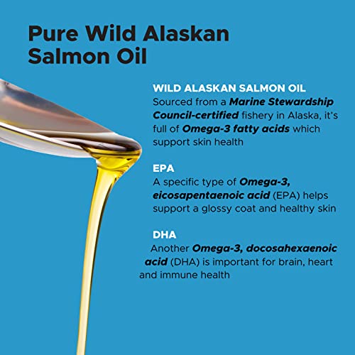 PetHonesty Wild Alaskan Salmon Oil for Dogs - Omega-3 for Dogs - Pet Supplement - EPA + DHA Fatty Acids, Helps with Sensitive Skin and Normal Shedding - Supports Joints, Brain & Heart Health - 32oz