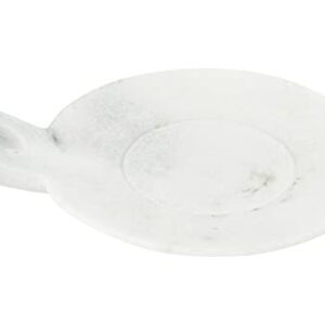 Creative Co-Op Large Marble Handle Dish, 6", White