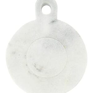 Creative Co-Op Large Marble Handle Dish, 6", White