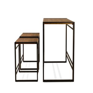 Atlantic Urban Dining Set, Bar Height Table and 2 Stools, 3 Piece Set. Woodgrain & Black PN 82008132