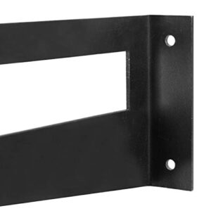 MyGift 16-inch Whitewashed Wood Floating Shelves with Black Metal Brackets, Wall Mounted Display Shelf, Set of 2