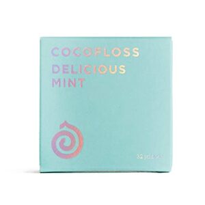 cocofloss coconut-oil infused woven dental floss | delicious mint single | dentist-designed | vegan and cruelty-free | 2-month supply (33 yds x 1 unit)