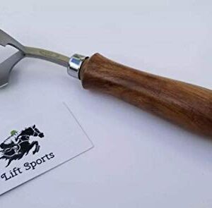 Lift Sports Horse Farrier Tool Swiss Hoof Oval Loop Knife Sharp Edge Steel Blade Solid Wood Handle