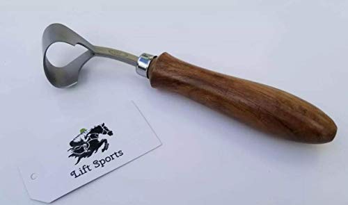 Lift Sports Horse Farrier Tool Swiss Hoof Oval Loop Knife Sharp Edge Steel Blade Solid Wood Handle