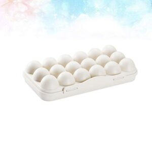 UPKOCH 2pcs Plastic Egg Holder Refrigerator Egg Container Kitchen Egg Storage Organizer with Lid 18 Egg Tray Khaki