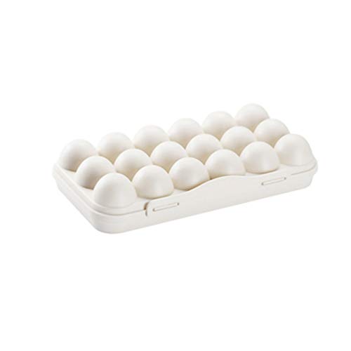 UPKOCH 2pcs Plastic Egg Holder Refrigerator Egg Container Kitchen Egg Storage Organizer with Lid 18 Egg Tray Khaki