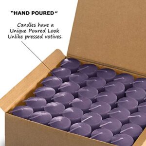 Luxurious Lavender Scented Candles - Bulk Set of 72 Scented Votive Candles - Purple Color - 8 Hour Extended Burn Time (Glass Holders not Included)