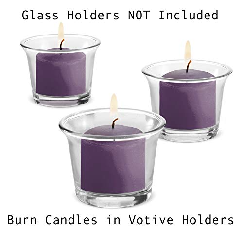 Luxurious Lavender Scented Candles - Bulk Set of 72 Scented Votive Candles - Purple Color - 8 Hour Extended Burn Time (Glass Holders not Included)