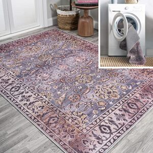 jonathan y wsh106a-4 victoria ornate persian all-over machine washable indoor bohemian transitional area rug,high traffic,kitchen,living room,backyard,non shedding,4 x 6,brown/gray