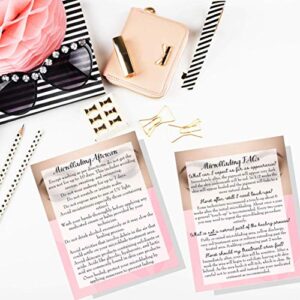 Mircoblading Aftercare Instructions Cards | Package of 30 | Pink Eyebrow Photo Design Double Sided Size 4.25 x 5.5" inches After Care Post Card