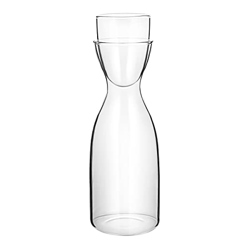 UPKOCH Water Carafe And Glass Set Clear Glass Pitcher Bottle Container Teapot Kettle With Glass Cup Lid Heat And Cold Resistant 501-600ml