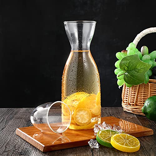 UPKOCH Water Carafe And Glass Set Clear Glass Pitcher Bottle Container Teapot Kettle With Glass Cup Lid Heat And Cold Resistant 501-600ml