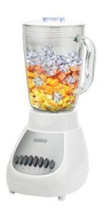dominion d4002wg countertop blender with 5-cup 42oz glass jar, 10 speed settings with pulse, sharp stainless steel blade, white