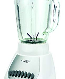 Dominion D4002WG Countertop Blender with 5-Cup 42oz Glass Jar, 10 Speed Settings with Pulse, Sharp Stainless Steel Blade, White
