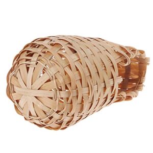 Rubsy Natural Bamboo Covered Breeding Nest Hut Bird House Finch Hideout Cage Toy Outdoor Hut Shelter for Birds Hand Made