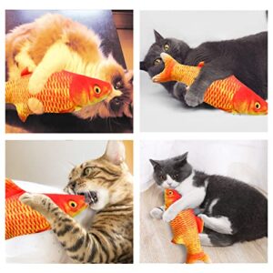 Senneny 2 Pack Electric Moving Fish Cat Toy, Realistic Plush Simulation Electric Wagging Fish Cat Toy Catnip Kicker Toys, Funny Interactive Pets Pillow Chew Bite Kick Supplies for Cat Kitten Kitty