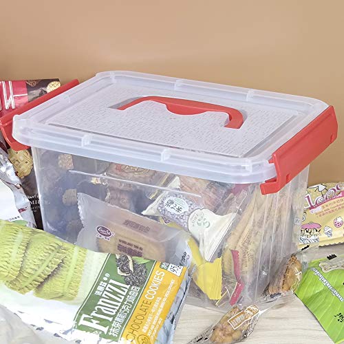 Yuright 3.5 Qt Plastic Bin with Lid, Latching Box Tote, 4 Pack